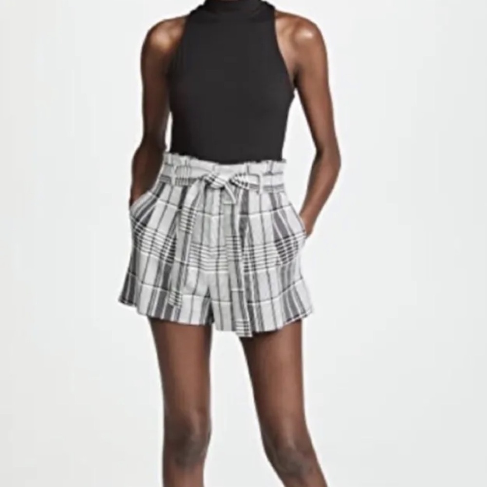 Alice + Olivia black and white high waisted shorts
